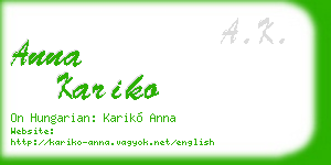 anna kariko business card